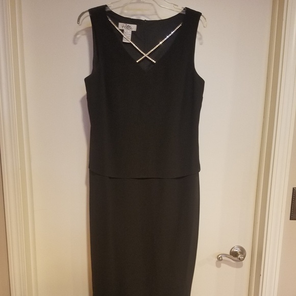 Beautiful Black, Criss-cross Rhinestone Dress - Picture 1 of 3